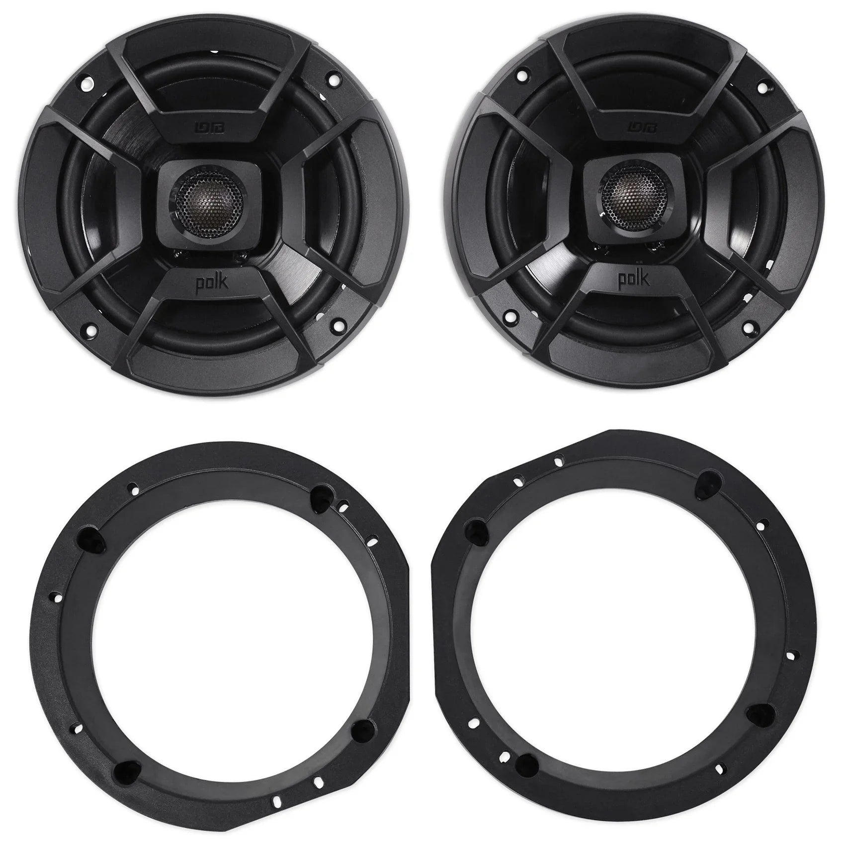1998-2013 Harley Davidson Touring 6.5" 300w Polk Audio Sizepeakers w/Adapter Plates