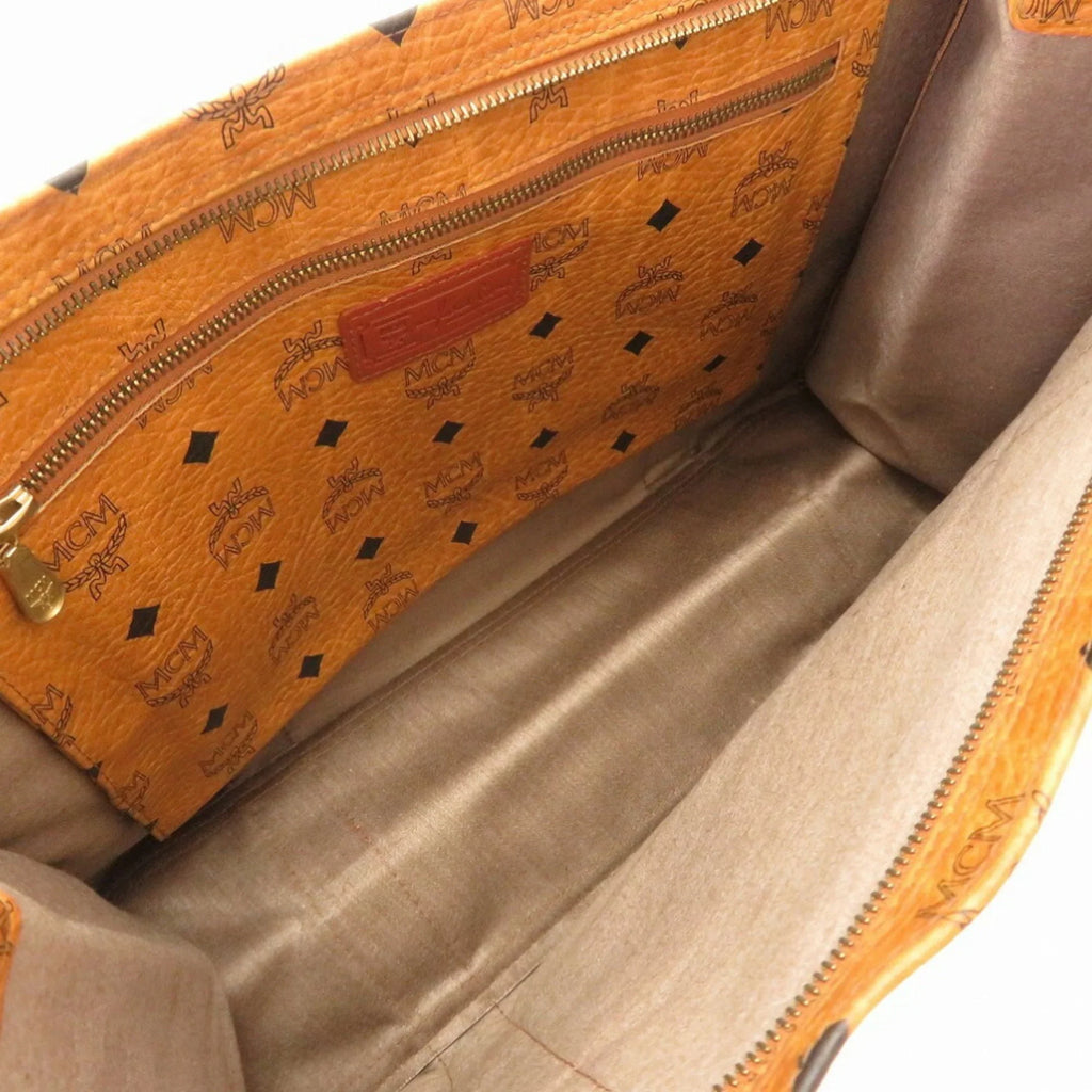 MCM Visetos Brown Canvas Tote Bag (Pre-Owned)