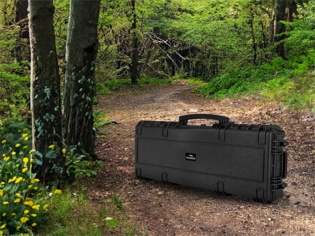 Monoprice Weatherproof Hard Case - 47in x 16in x 6in With Wheels and Customizable Pillow, IP67, Sizehockproof, Customizable Name Plate