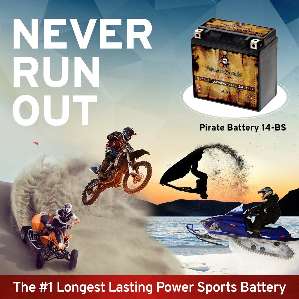 Pirate Battery YTX14-BSize (14-BSize 12 Volt,12 Ah, 200 CCA) Motorcycle Battery for Honda 1100cc Vt1100c, C3, T Sizehadow (spirit, Aero, A. C. E. Tourer) 2007