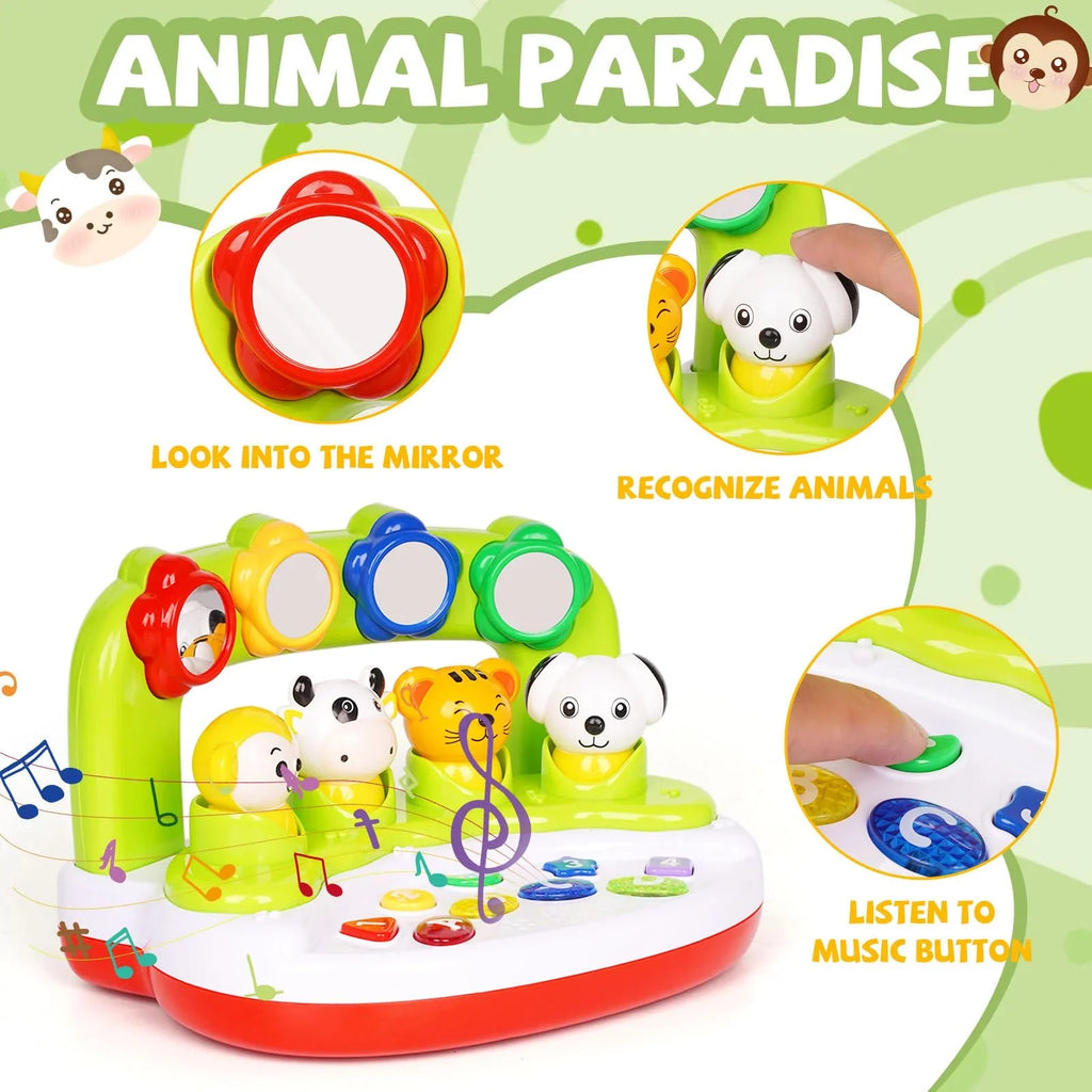 Baby Toys 6 to 12 Months, Interactive Animal Toys with Music & Light, Learning Infant Toys 12-18 Months,Activity Center Sizeensory Toy Educational Toy