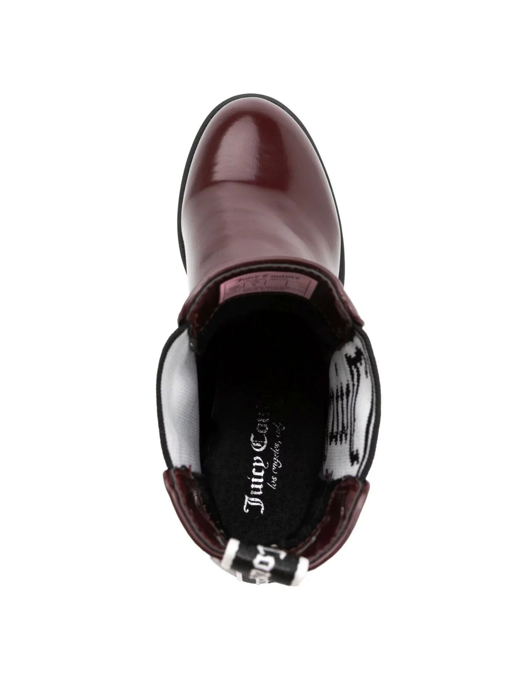 JUICY COUTURE Womens Burgundy Logo Goring Comfort One-up Round Toe Block Heel Booties 7.5 M