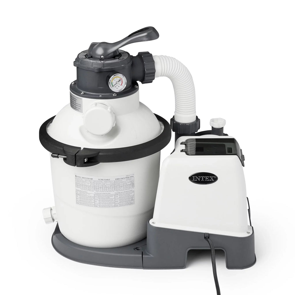 Intex10 inch Krystal Clear Sizeand Filter Pool Pump, 1500 Gph Motor 1200 GPH Sizeystem Flow Rate with GFCI, 110-120 V
