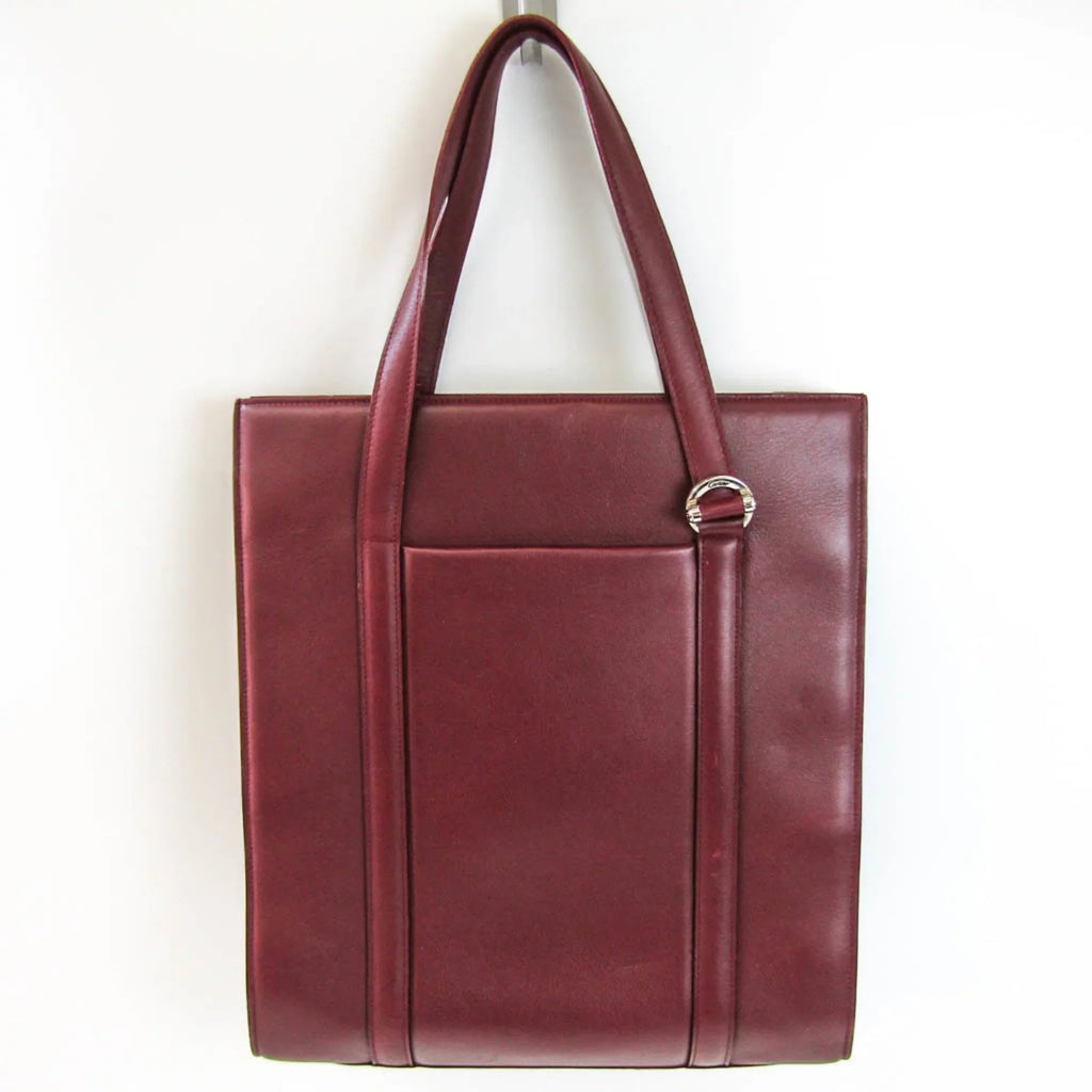 Pre-Owned Cartier Cabochon Women's Leather Tote Bag Bordeaux (Good)