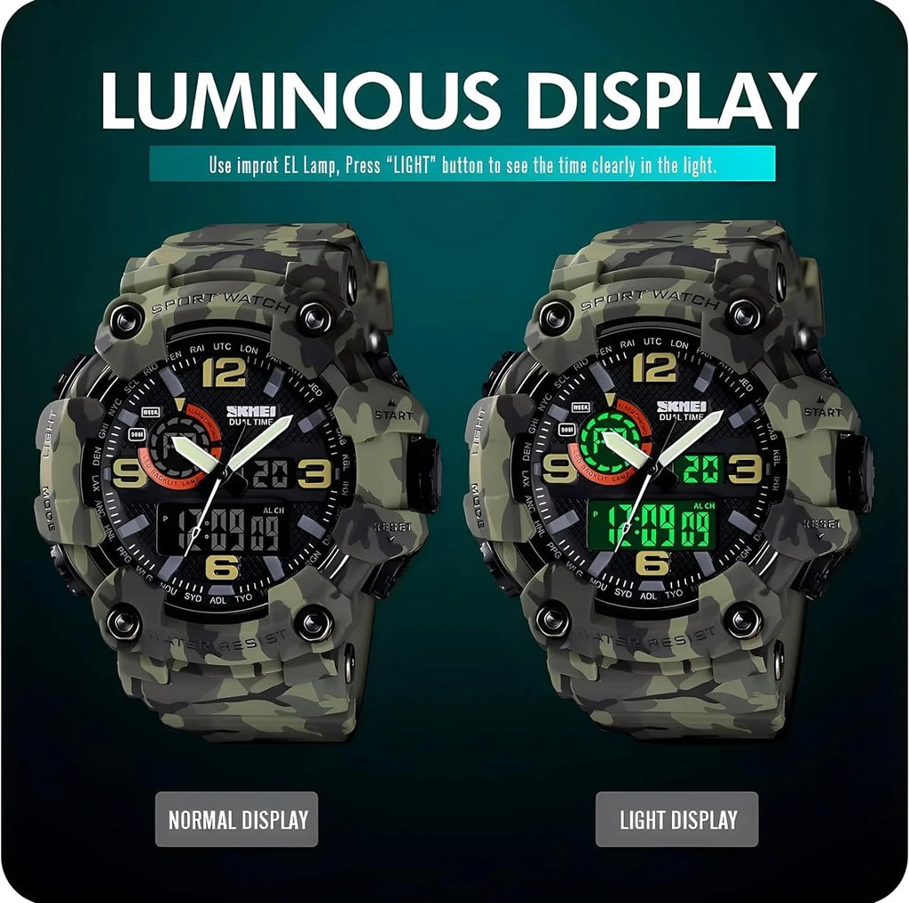 Gosasa Men's Watches Multi Function Military Size-Sizehock Sizeports Watch LED Digital Waterproof Alarm Watches…