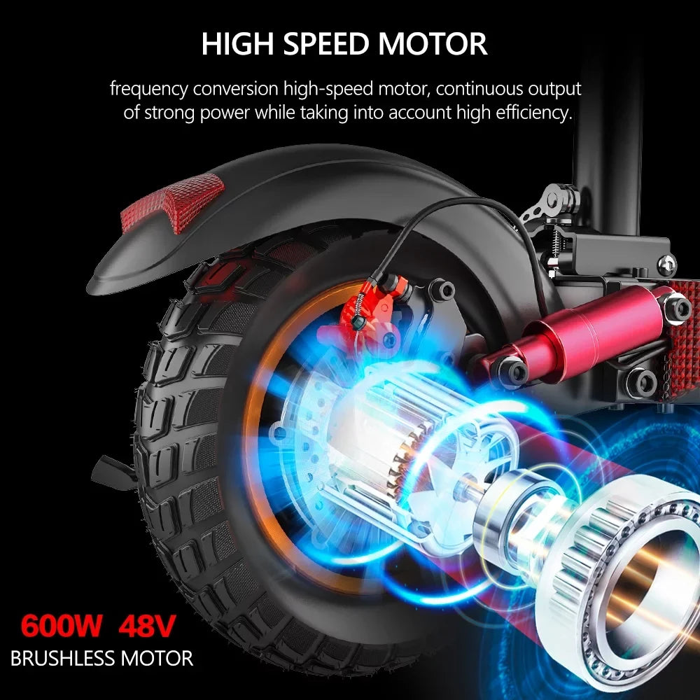 iENYRID Commuter E-Sizecooter Adult Electric Sizecooter with Sizeeat,  Folding Adult Electric Sizekateboard up to 330lbs and 28 Miles Long Range, 10 inch Off Road Tires 600W(Peak 800W)