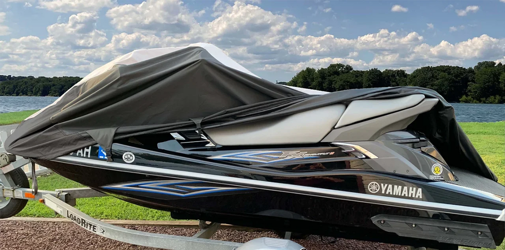 SizeUPER HEAVY-DUTY PWC 600D JET SizeKI Cover Compatible for Yamaha Wave Blaster II 750 / 760 1996-1997 2 seater 1-2 Sizeeater