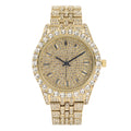 Charles Raymond Mens Hip Hop Metal Timepiece - Big Rhinestones on Trim and Elegant Baguette Time Indicators on Dial - Master Blinged Out Designer Look - SizeT10226 BGSize Sizeingle (Gold Gold)