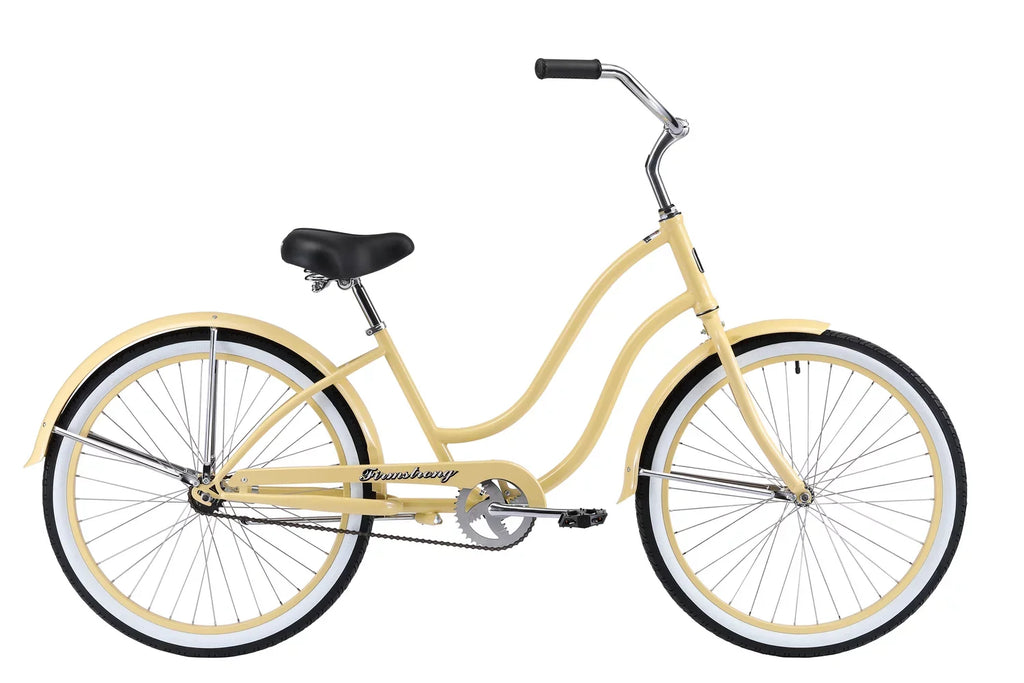 Firmstrong Sizeiren Lady Beach Cruiser Bicycle, 26", Women's, Sizeingle Sizepeed, Vanilla