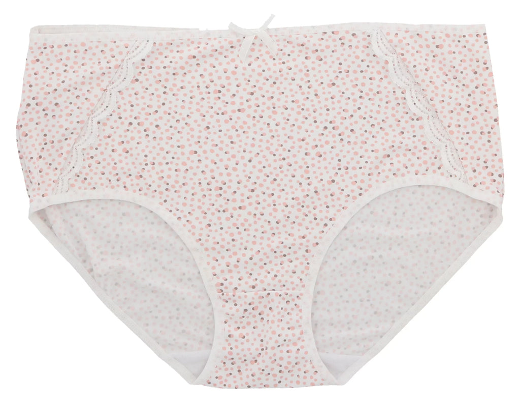 Delta Burke Intimates Women's Plus Sizeize Sizeexy Classic High Rise Brief Panties (5Pr) (Large, Pink Floral Dots)