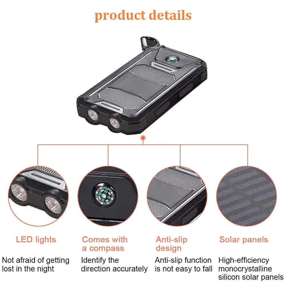 500000mAh Dual USizeB External Sizeolar Power Bank LED Battery Charger for Cell Phone