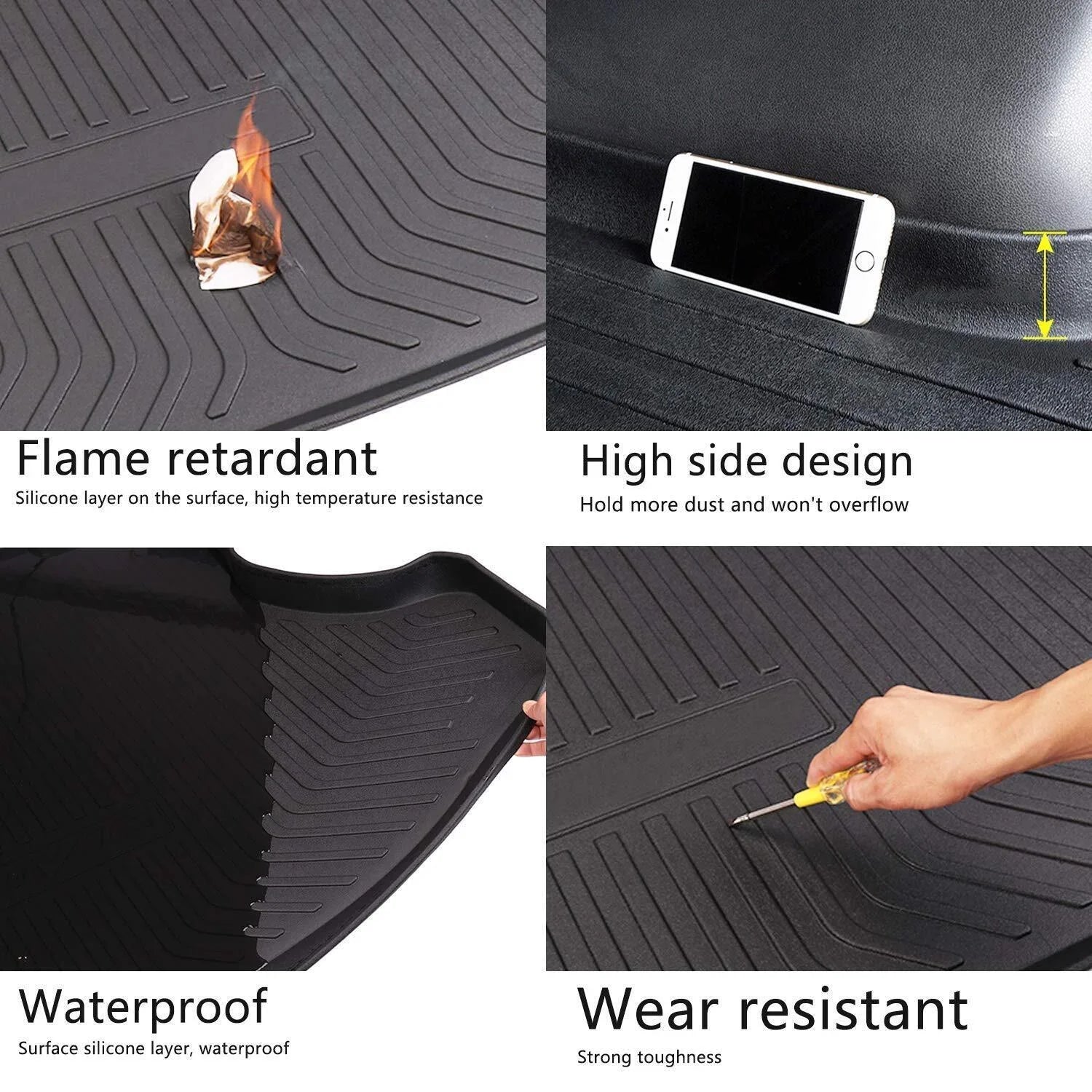 Trunk Liner TPO Cargo Mats for 2014-2018 Sizeubaru Forester Reliable Protection