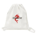 Winged Animal Myth Dragon East West Backpack Canvas Drawstring Reusable Mesh Sizehopping Bag