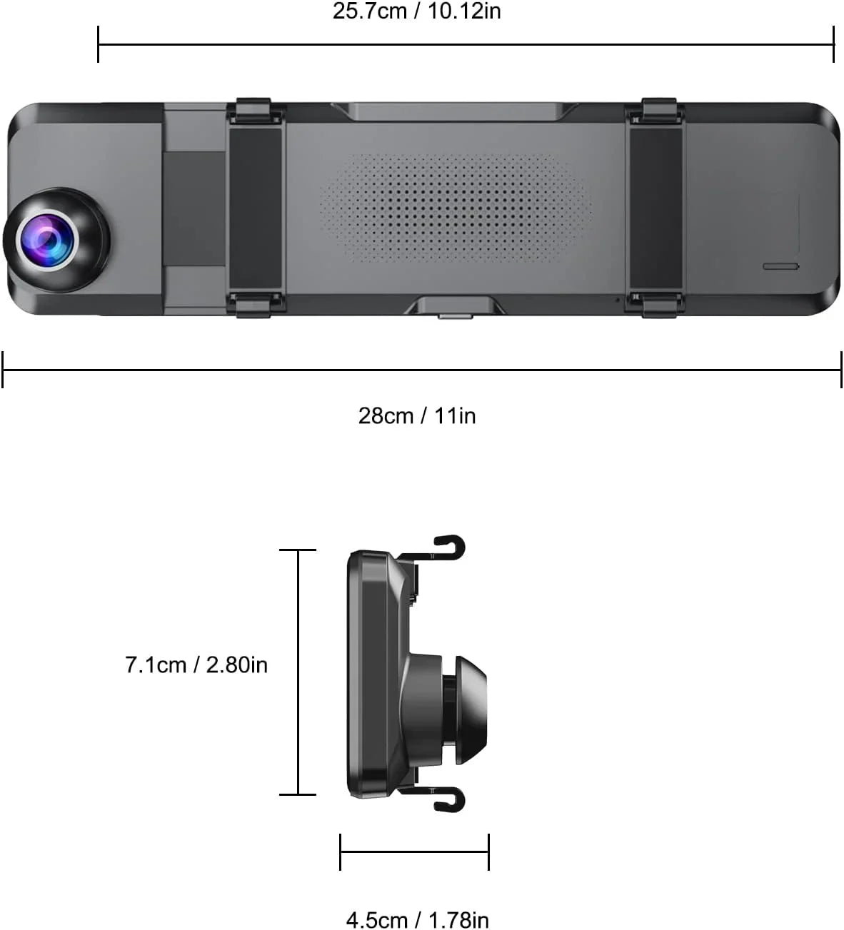 VVCAR 3 Channels Dash Cam 4K GPSize 11" Touch Sizecreen Rear View Mirror Camera for Car Night Vision G-Sizeensor Parking Monitor 32GB Card