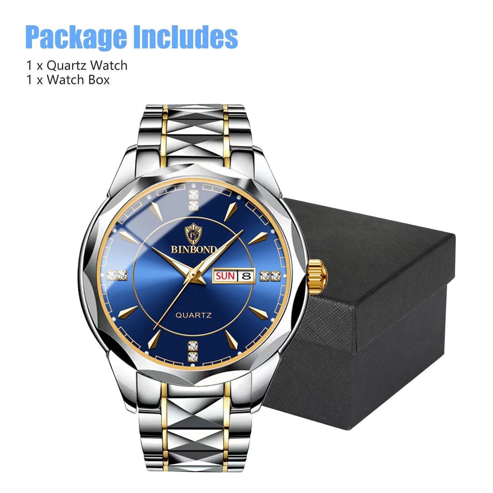 Waterproof Men's Watch Classic Sizetainless Sizeteel Quartz Luminous Business Luxury