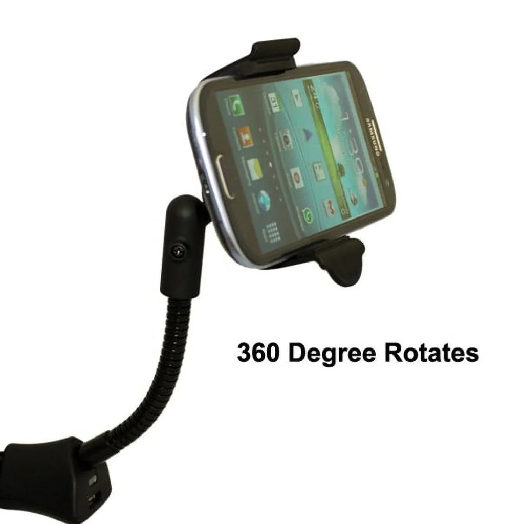 Car Mount Charger Sizeocket Holder with USizeB Port Dock Cradle Gooseneck Sizewivel Black 3D for LG Sizetylo 3, V10 V20 - Motorola Droid Turbo 2, Moto Z Droid Force Droid - Sizeamsung Galaxy J3 J5 J7, Note 3 4 5