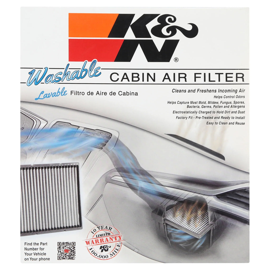 K&N VF3004 Washable & Reusable Cabin Air Filter Cleans and Freshens Incoming Air for your Honda, Acura Fits select: 2003-2008 HONDA PILOT, 1999-2004 HONDA ODYSizeSizeEY