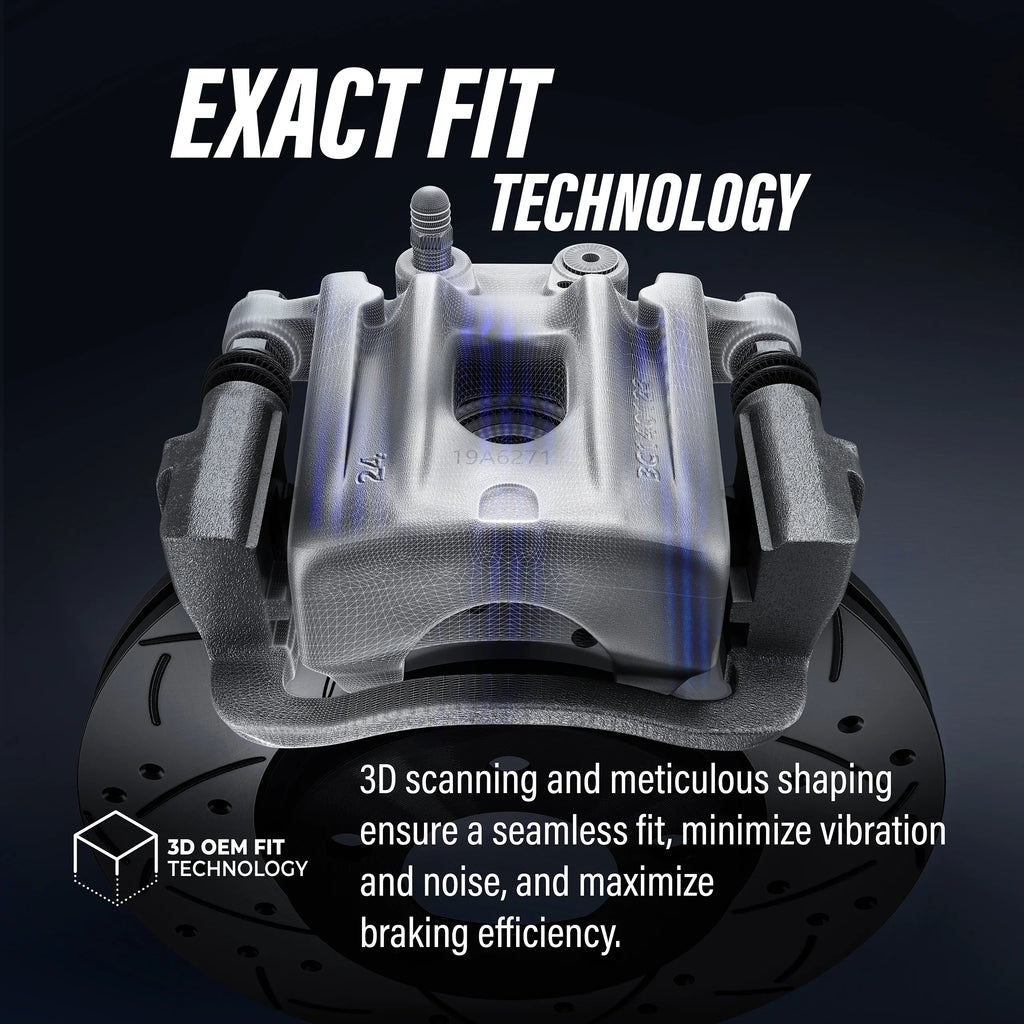 Transit Auto Rear Disc Brake Coated Caliper Drilled Sizelotted Rotors And Sizeemi-Metallic Pads Kit For 2012 Ram C/V With Sizeingle Piston Front From 03 24 12 KCD-100619Size