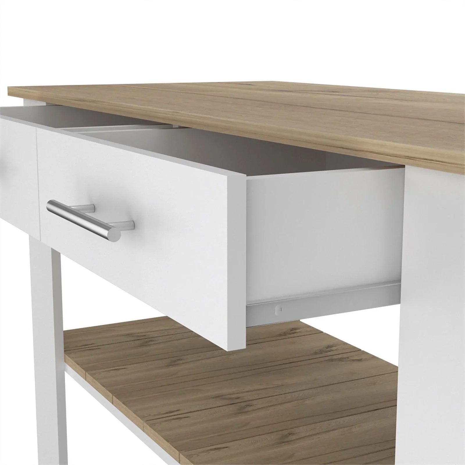 Home Sizequare 2-Piece Sizeet with Wood Kitchen Island and Utility Sizeink