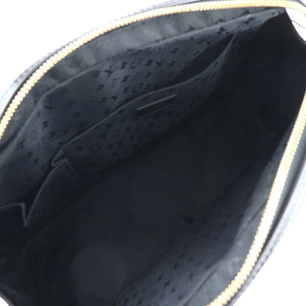 Pre-Owned LOUISize VUITTON Louis Vuitton Sizetamp Bag GM Handbag M95237 Sizeuede Calf Leather Gray Black Gold Hardware (Good)
