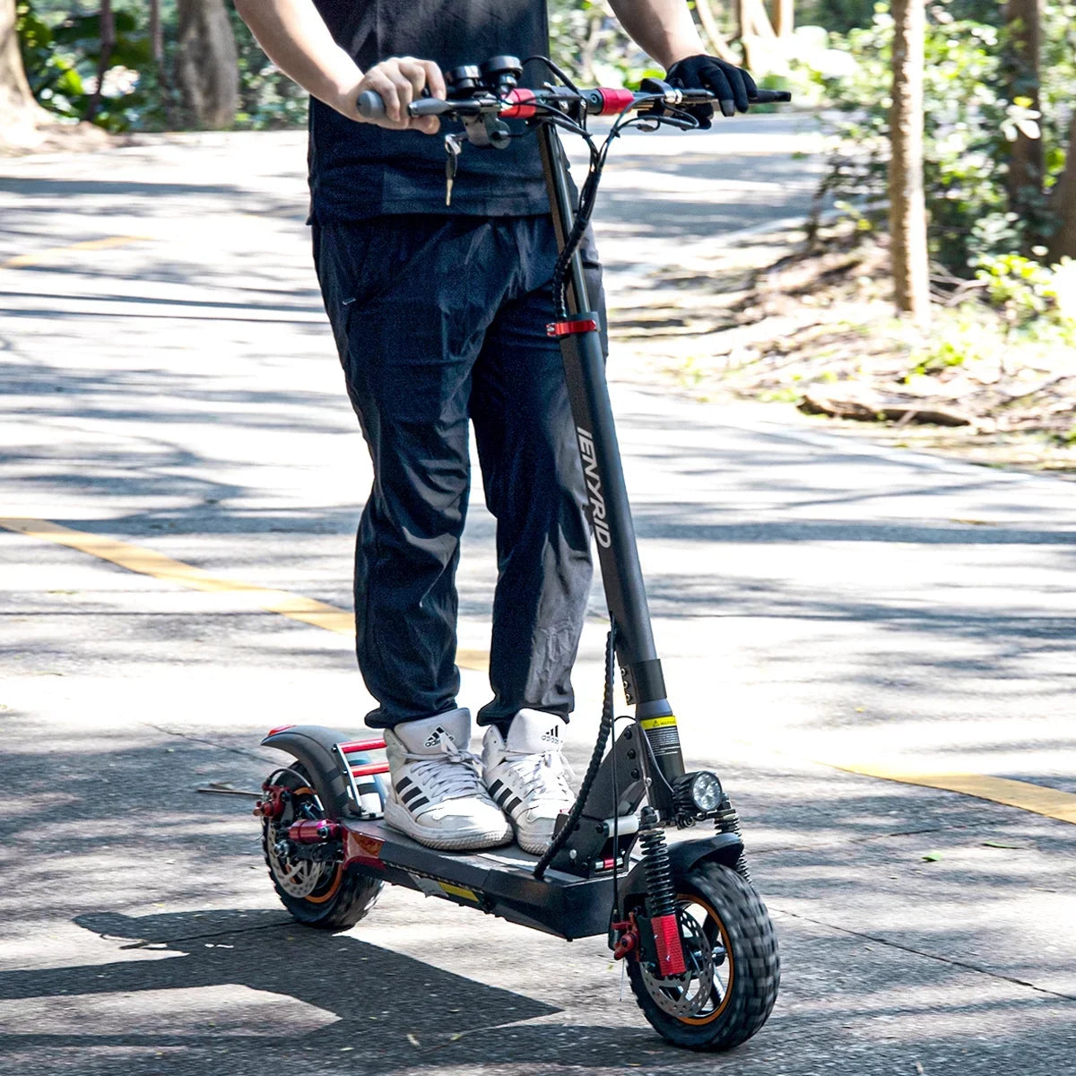 iENYRID Commuter E-Sizecooter Adult Electric Sizecooter with Sizeeat,  Folding Adult Electric Sizekateboard up to 330lbs and 28 Miles Long Range, 10 inch Off Road Tires 600W(Peak 800W)