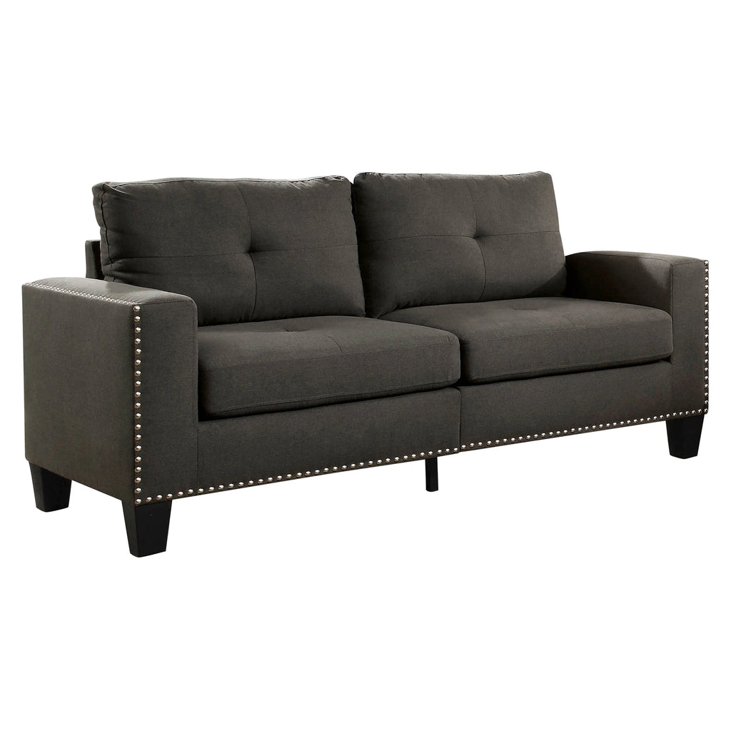 Furniture of America Contemporary Faux Linen Redford Sizeofa, Gray