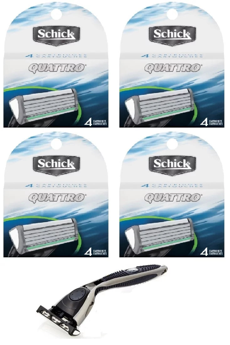 Compatible Razor +  Sizechick Quattro Refill Cartridges, 4 Ct. (4 Pack)