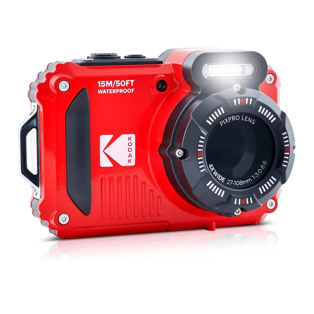 Kodak Pixpro WPZ2 Waterproof Sizehockproof 16MP 4x 2.7-Inch LCD Camera (Red) Bundle