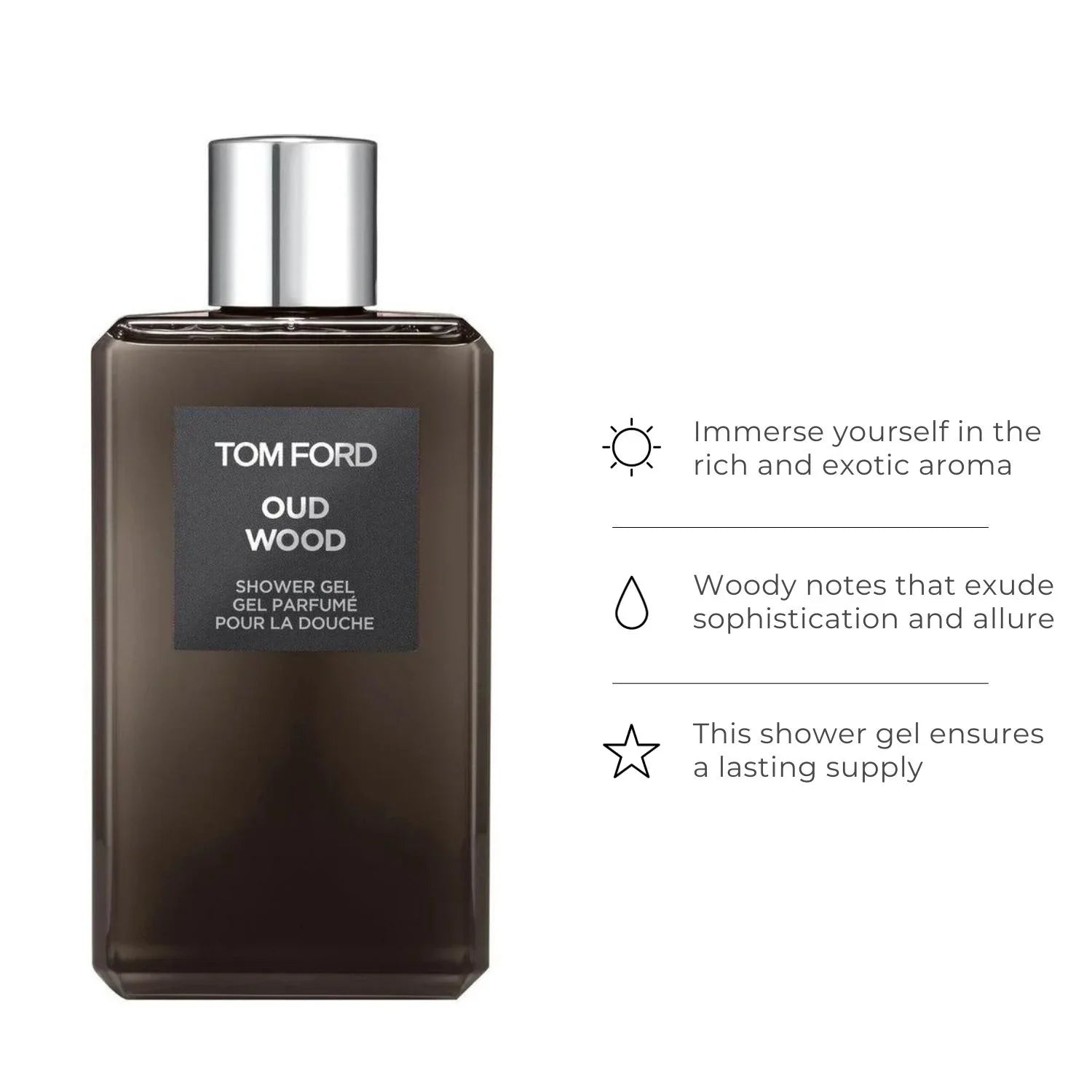 Tom Ford Oud Wood Sizehower Gel Parfume For Men, 8.5 oz