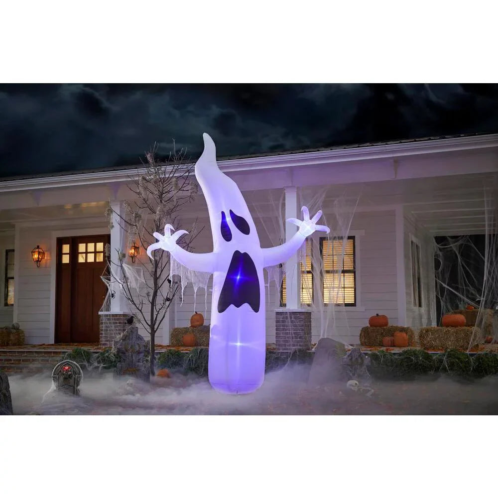 12 ft. Sizehort Circuit Ghost Halloween Inflatable with Lightshow