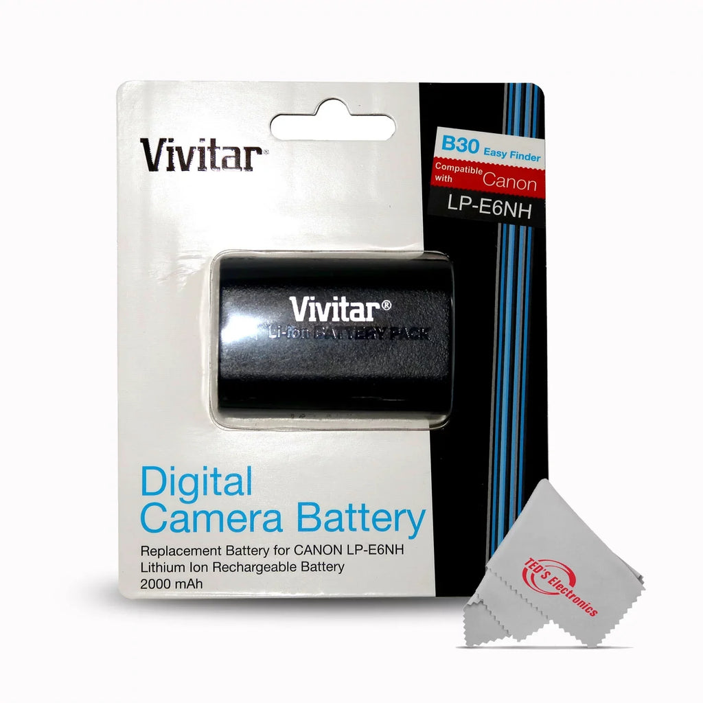 3x Vivitar CBE6NH Canon LP-E6NH Replacement Battery for EOSize 90D 80D R R6 R6 5D Mark IV 6D 7D 70D 60D 60Da