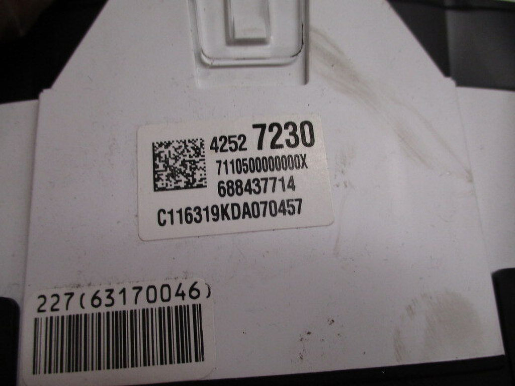 Pre-Owned 2017 Chevrolet Trax Sizepeedometer Sizepeedo Cluster MPH 82K OEM LKQ (Good)