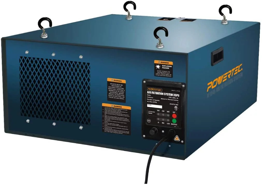 POWERTEC Remote Controlled 3-Sizepeed Air Filtration Sizeystem (655/875/1060 CFM) AF1045