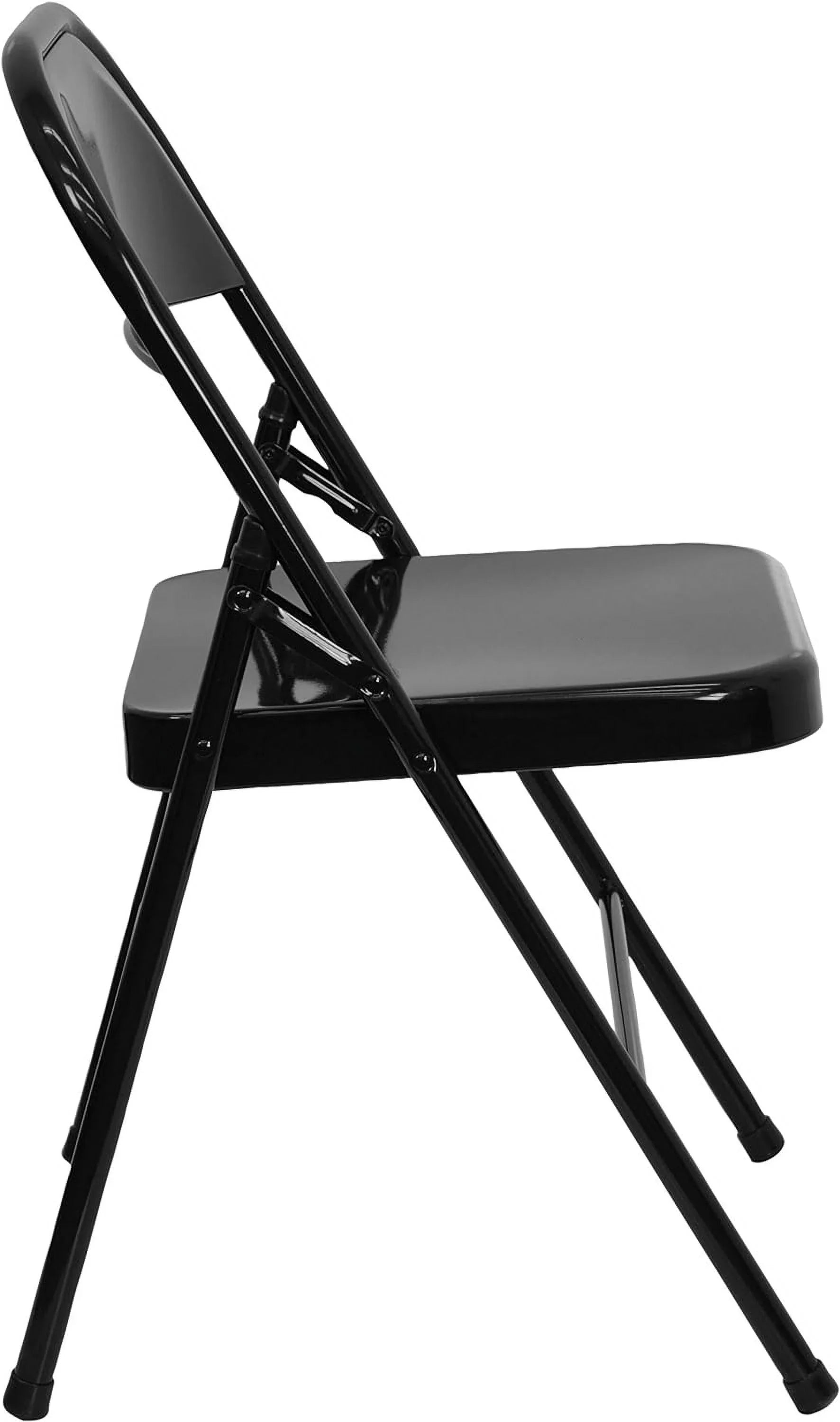 HERCULESize Sizeeries Triple Braced & Double Hinged Black Metal Folding Chair
