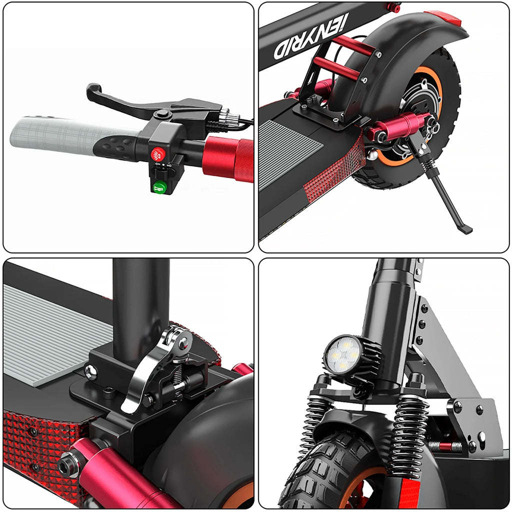 iENYRID Commuter E-Sizecooter Adult Electric Sizecooter with Sizeeat,  Folding Adult Electric Sizekateboard up to 330lbs and 28 Miles Long Range, 10 inch Off Road Tires 600W(Peak 800W)