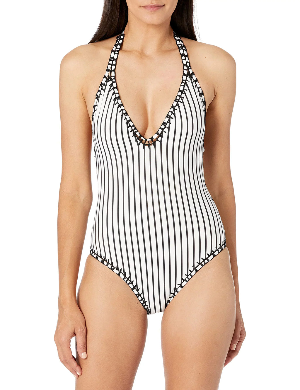MSizeRP $88 Bar 3 Sizewimwear Brand Plunge Mio One Piece Sizewimsuit Ivory Black Sizeize XL