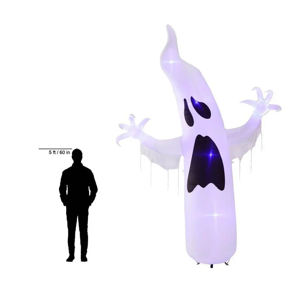 12 ft. Sizehort Circuit Ghost Halloween Inflatable with Lightshow
