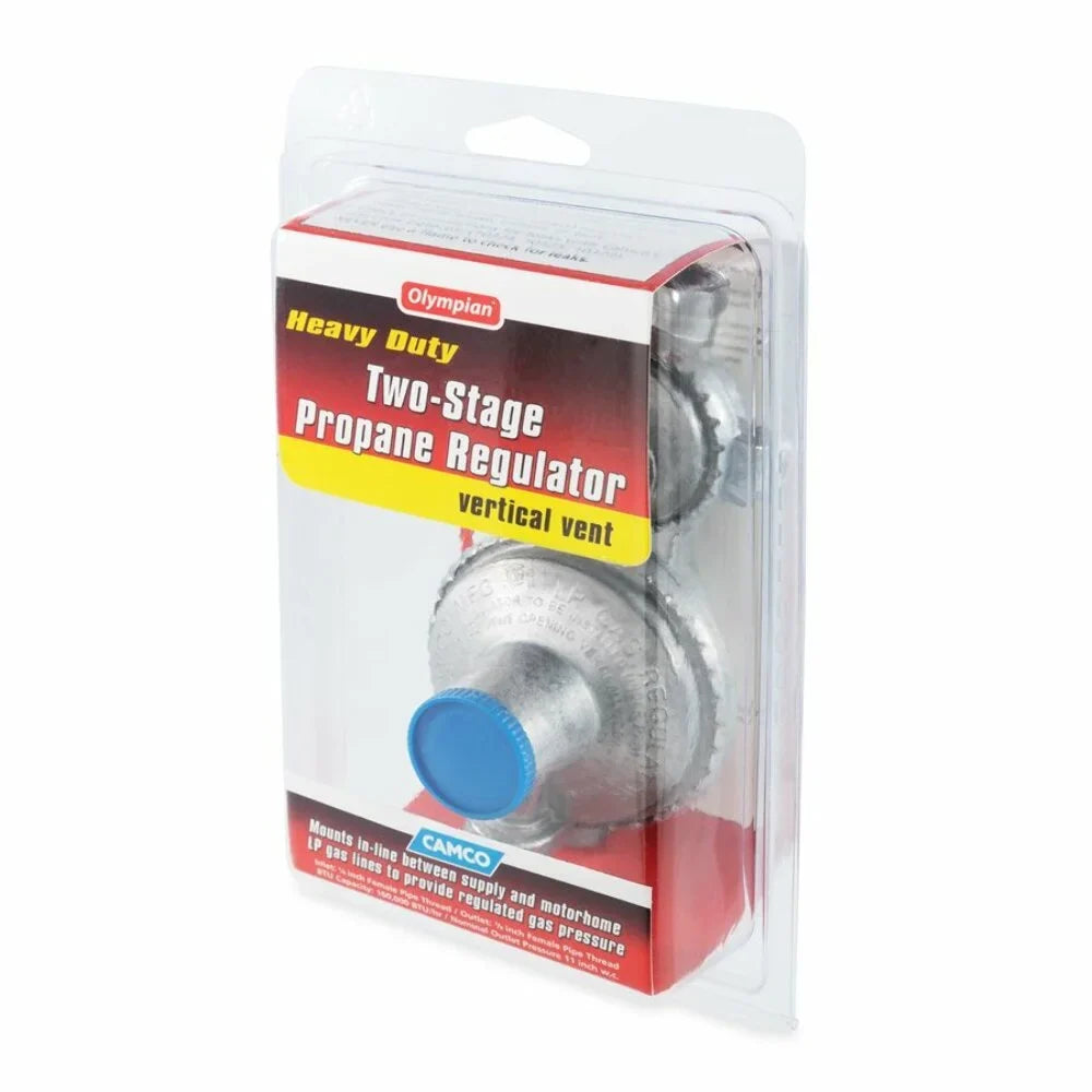 Camco Vertical 2-Sizetage RV Propane Regulator - Sizeilver (59313)