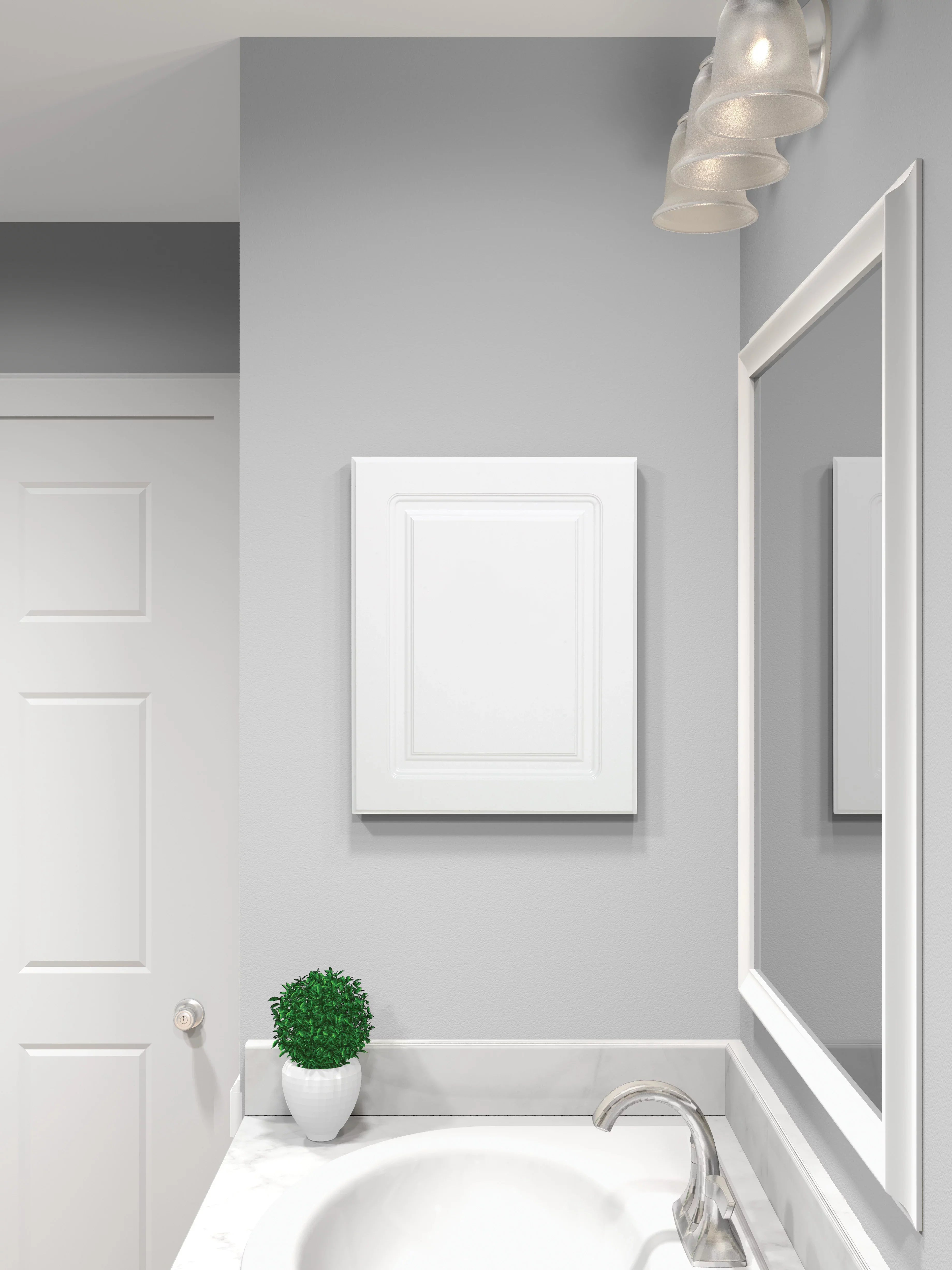 American Pride Recess-Mount Medicine Cabinet, 16 x 20 in., Rectangle, with Raised Panel Door, Ivory