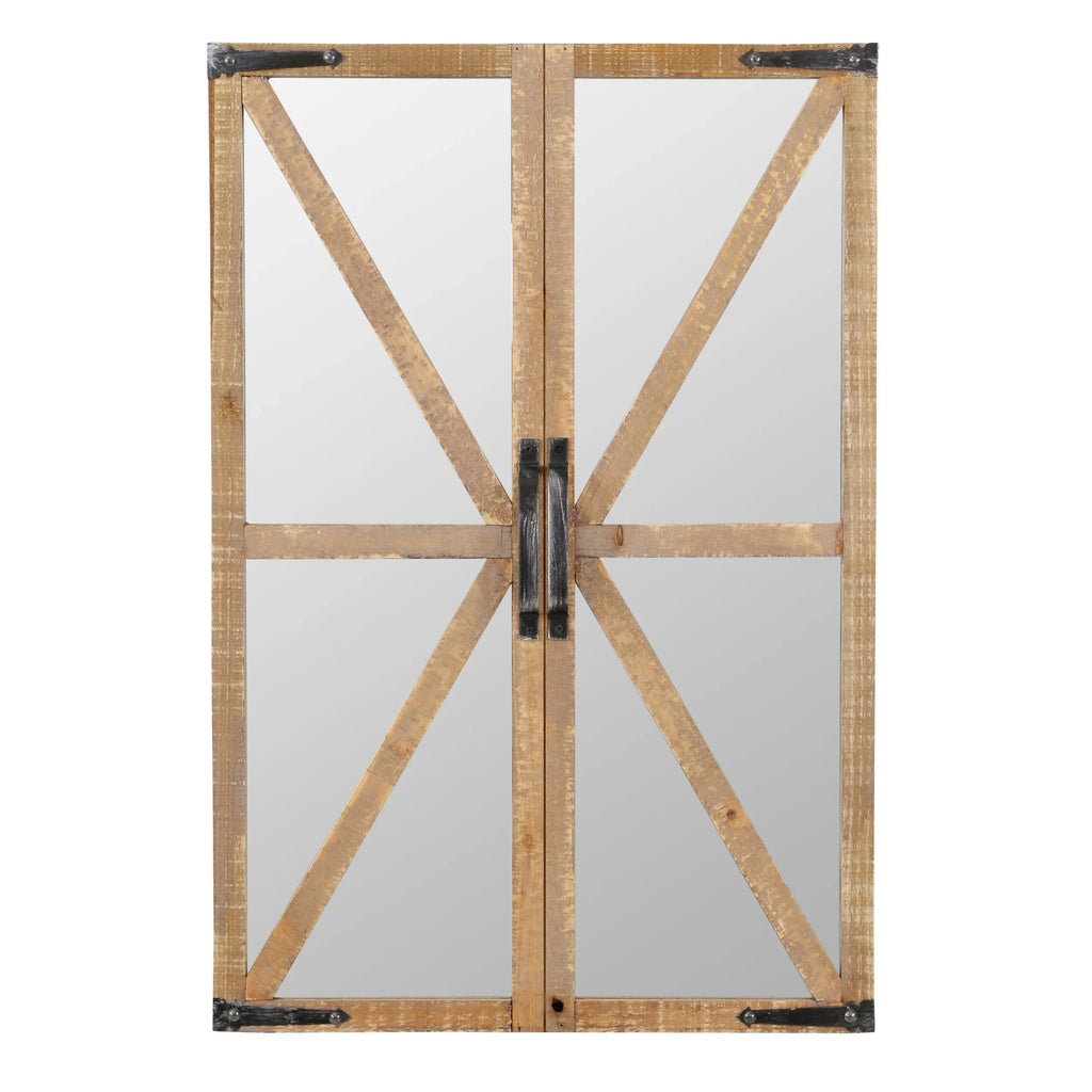 Walker Farmhouse Window Mirror Nutmeg 30" x 20" by Aspire