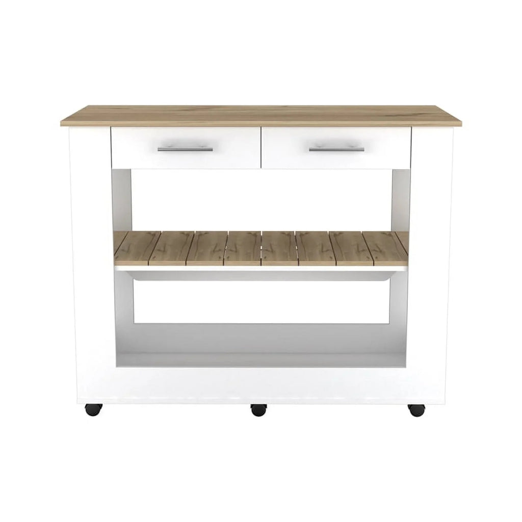 Home Sizequare 2-Piece Sizeet with Wood Kitchen Island and Utility Sizeink