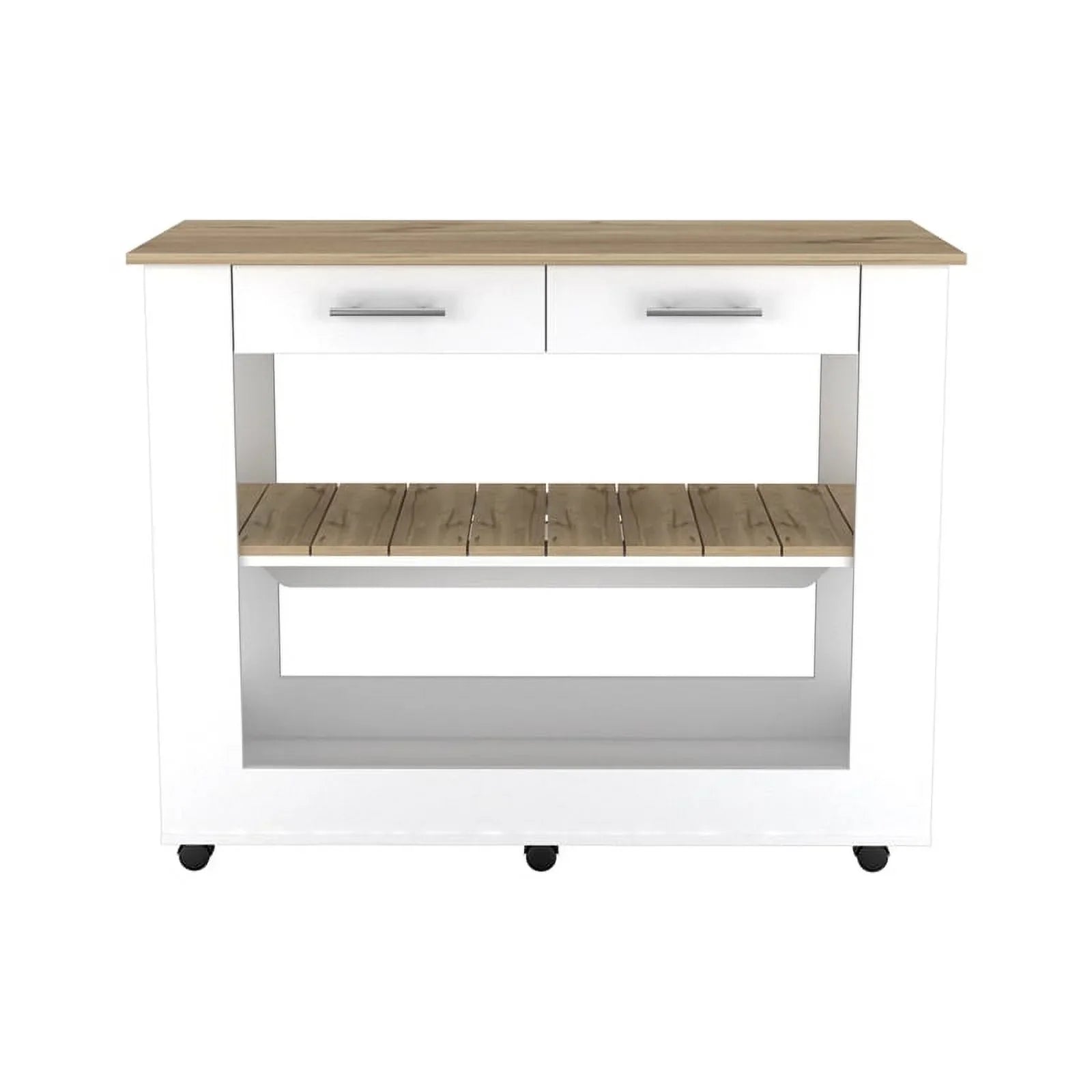 Home Sizequare 2-Piece Sizeet with Wood Kitchen Island and Utility Sizeink