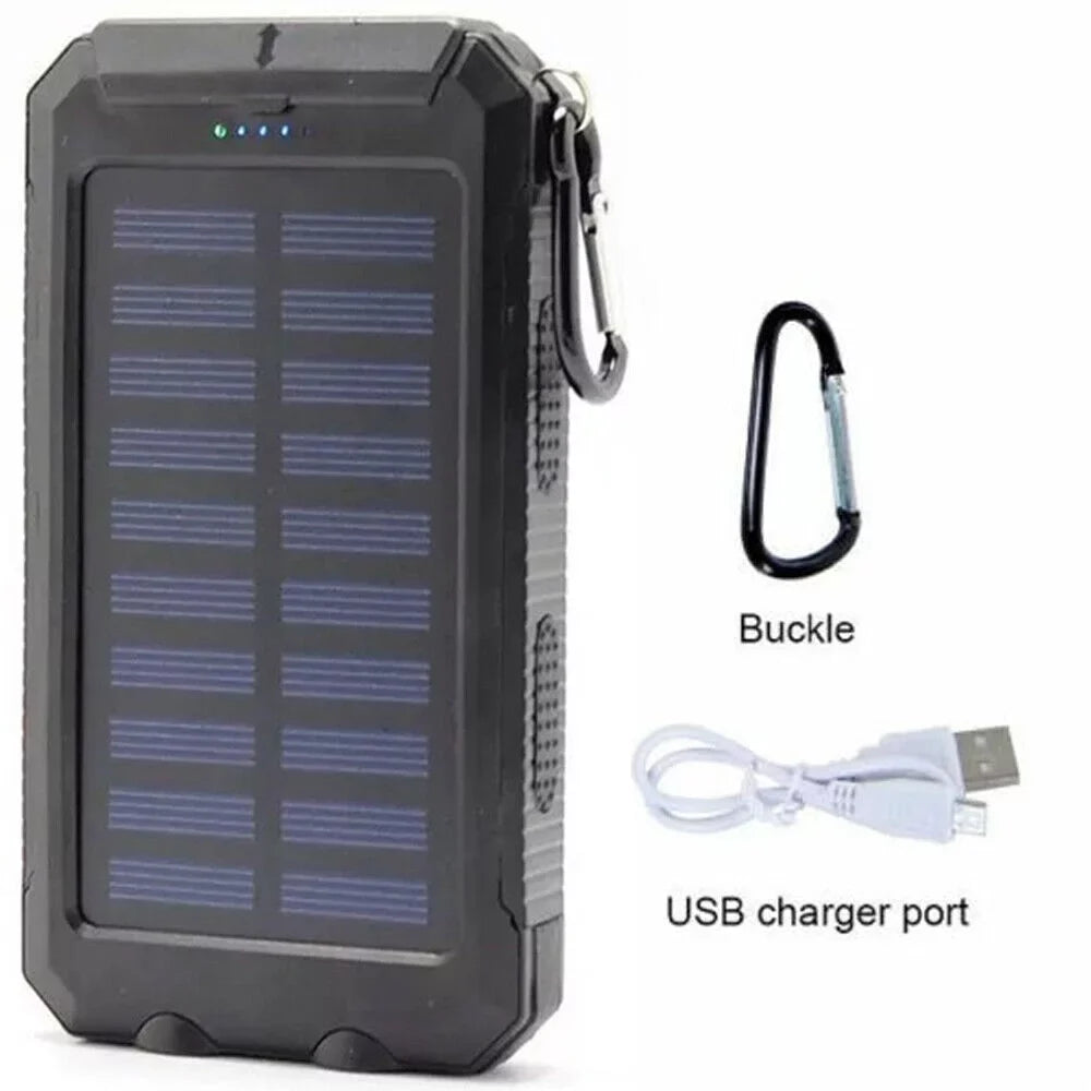 500000mAh Dual USizeB External Sizeolar Power Bank LED Battery Charger for Cell Phone