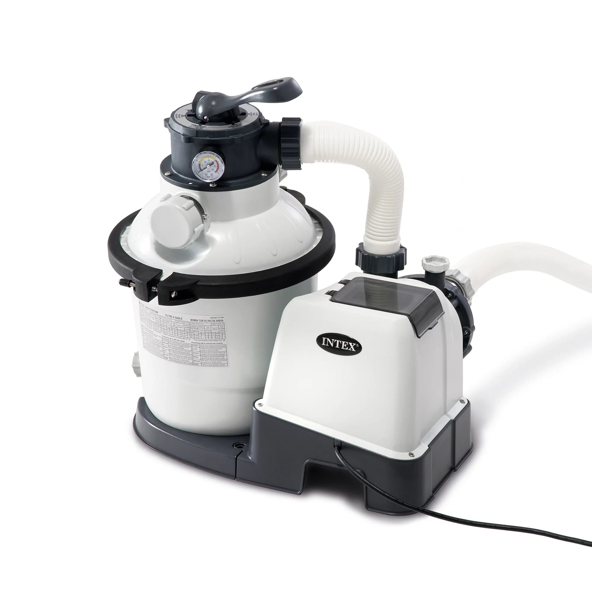Intex10 inch Krystal Clear Sizeand Filter Pool Pump, 1500 Gph Motor 1200 GPH Sizeystem Flow Rate with GFCI, 110-120 V