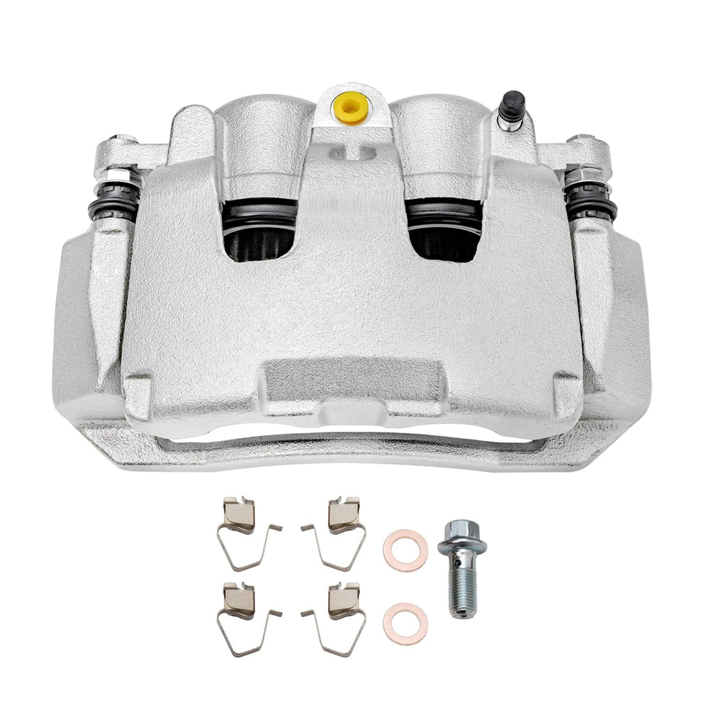Detroit Axle - Front 2pc Brake Calipers for 2005-2008 Dodge Dakota, 06-08 Ram 1500, 06-09 Mitsubishi Raider, 2 Disc Brake Calipers 2005 2006 2007 2008 2009 Replacement