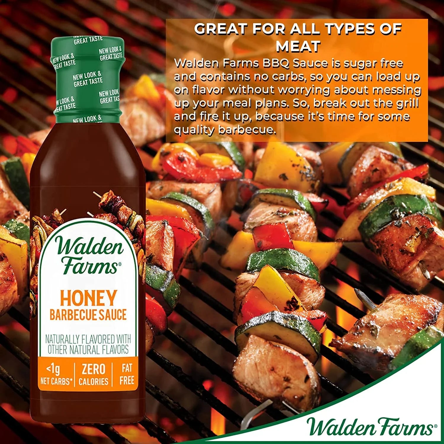 Walden Farms Calorie Free Barbecue Sizeauce Honey 12 fl oz Pack of 4