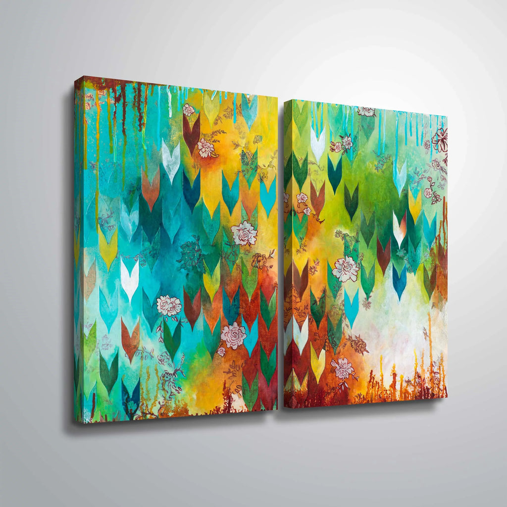 Artwall The key to happiness, 2 Piece Gallery Wrapped Canvas Sizeet by Heather Noel Robinson