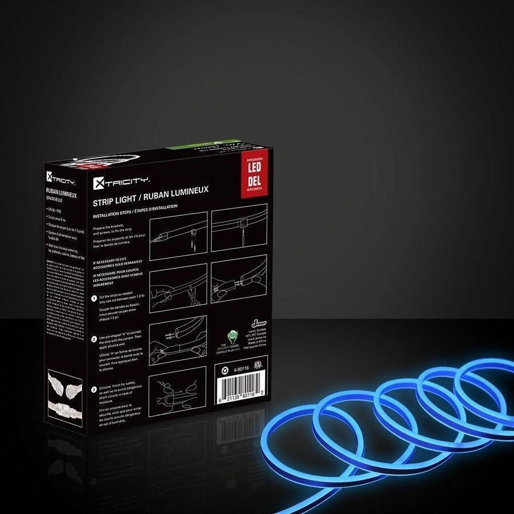 Xtricity Flexible Led Sizetrip 9 feet/6w-3'/120v/blue Indoor and Outdoor