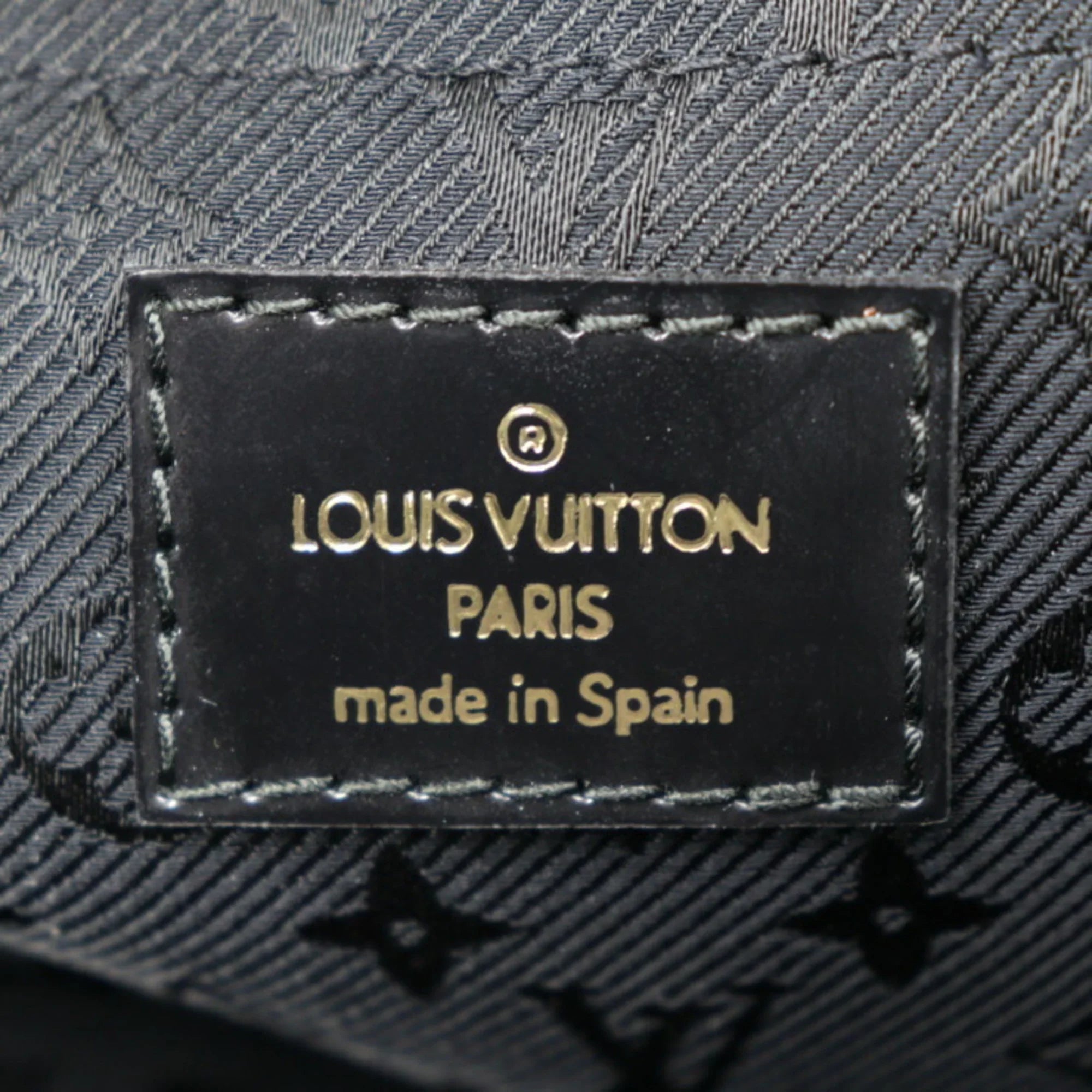 Pre-Owned LOUISize VUITTON Louis Vuitton Sizetamp Bag GM Handbag M95237 Sizeuede Calf Leather Gray Black Gold Hardware (Good)