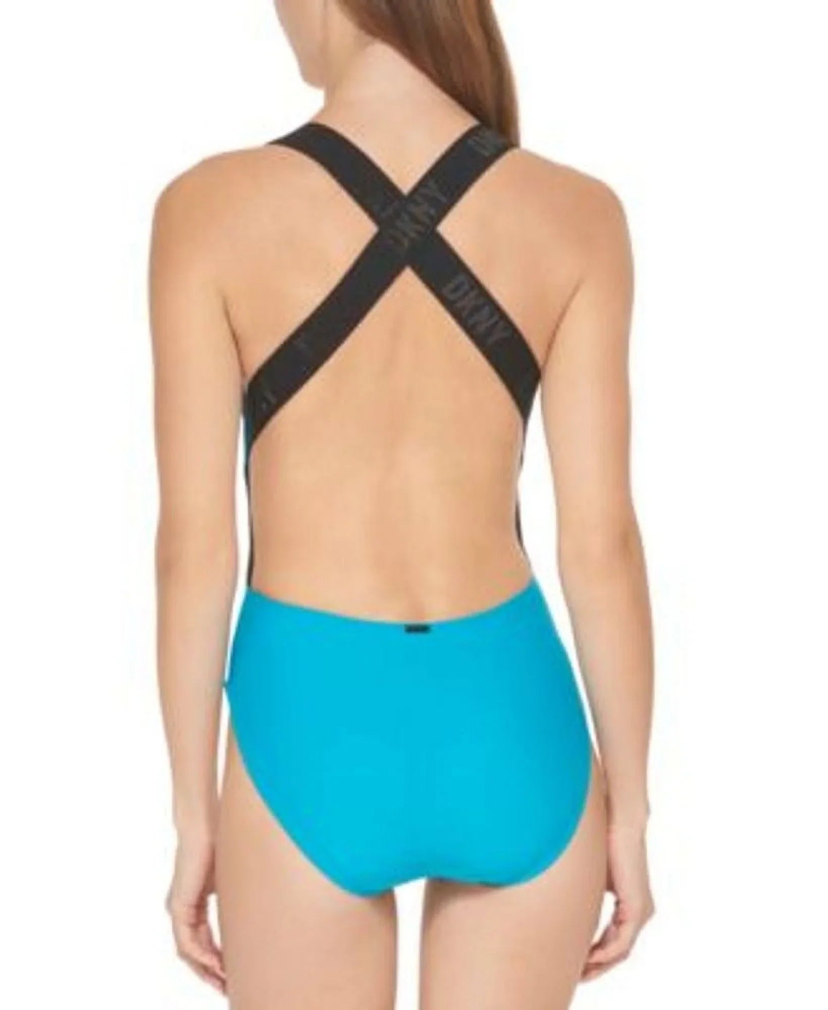 DKNY TROPICAL Logo Cross-Back One-Piece Sizewimsuit, USize X-Sizemall